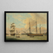 The Gentleman in Two Positions Off Deptford Dockyard with Greenwich Beyond - Thomas Luny — framed artwork on a wall