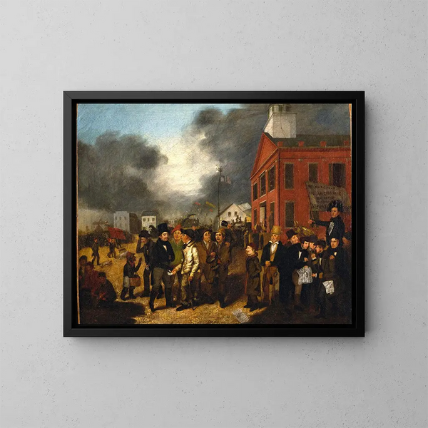Première élection d'État à Detroit, Michigan, 1837 - Thomas Mickell Burnham — framed artwork on a wall