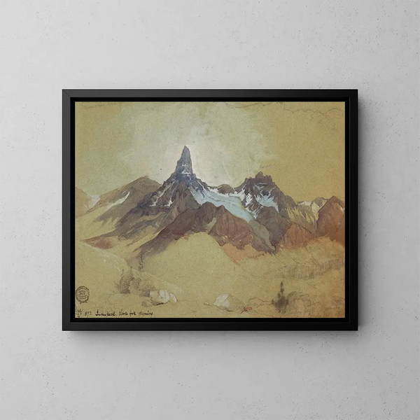Pic Index, Clarks Fork, Wyoming - Thomas Moran — cuadro enmarcado en la pared