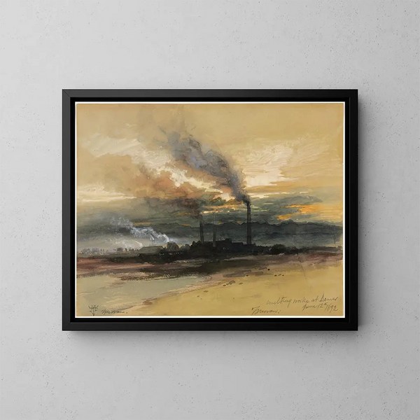 Fonderie en Denver - Thomas Moran — cuadro enmarcado en la pared
