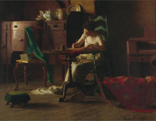 Thomas Pollock Anshutz - Woman writting on a table.webp