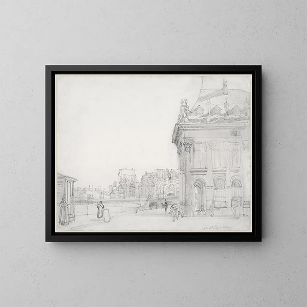 la Isla de la Cité desde el Instituto de París - Thomas Shotter Boys — cuadro enmarcado en la pared