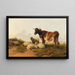 Sheep and Cows in the Meadow - Thomas Sidney Cooper — framed artwork on a wall