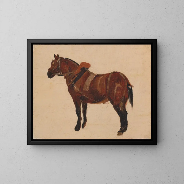 Estudio de un caballo de trabajo - Thomas Sidney Cooper — cuadro enmarcado en la pared