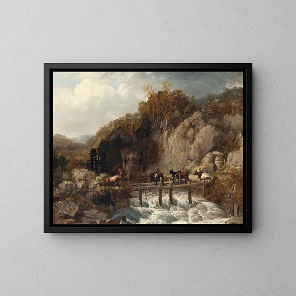 Molino de Umberleigh, río Taw, Devon - Thomas Sidney Cooper — cuadro enmarcado en la pared