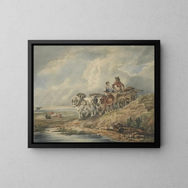 El carro - Thomas Webster — cuadro enmarcado en la pared