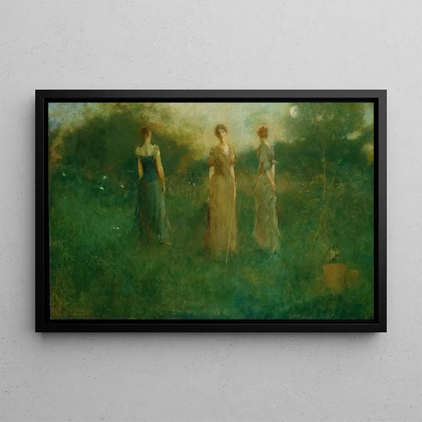 En el jardín - Thomas Wilmer Dewing — cuadro enmarcado en la pared