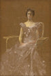Dame dans un fauteuil en rotin - Thomas Wilmer Dewing — artwork view