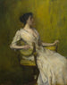 Dama en blanco - Thomas Wilmer Dewing — vista de la obra