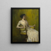 Dama en blanco - Thomas Wilmer Dewing — cuadro enmarcado en la pared