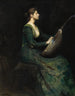 Dama con laúd - Thomas Wilmer Dewing — vista de la obra