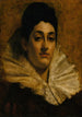 Portrait painting of Frances C Houston - Thomas Wilmer Dewing — artwork view