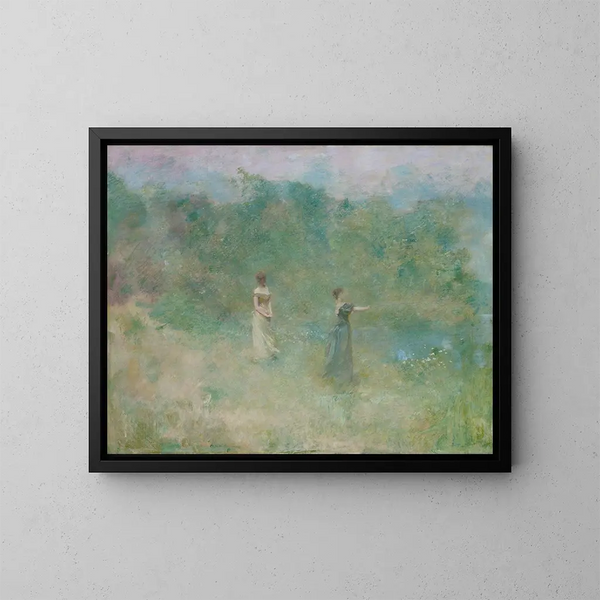 Verano - Thomas Wilmer Dewing — cuadro enmarcado en la pared