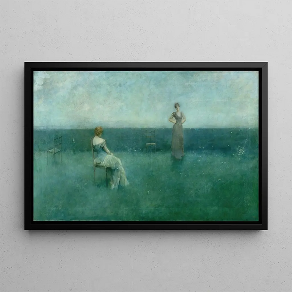 La Récitation - Thomas Wilmer Dewing — cuadro enmarcado en la pared