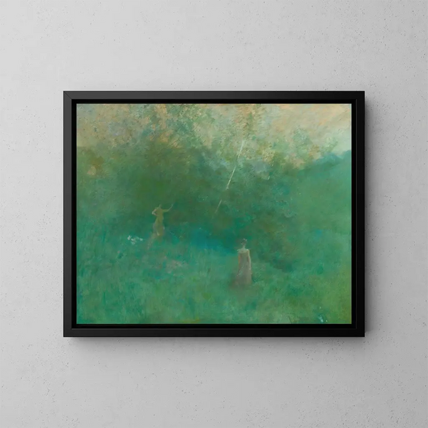 El abedul blanco - Thomas Wilmer Dewing — cuadro enmarcado en la pared