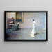 La vestido blanco - Thomas Wilmer Dewing — cuadro enmarcado en la pared