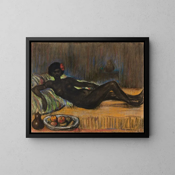 Masseida extendida sobre un diván - Théophile Alexandre Steinlen — cuadro enmarcado en la pared