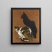 Two Cats - Théophile Alexandre Steinlen — framed artwork on a wall