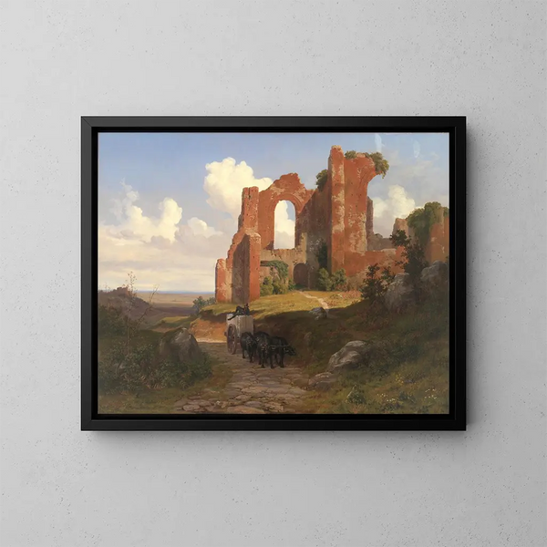 Vista de las termas de Caracalla en Roma - Thorald Læsøe — cuadro enmarcado en la pared