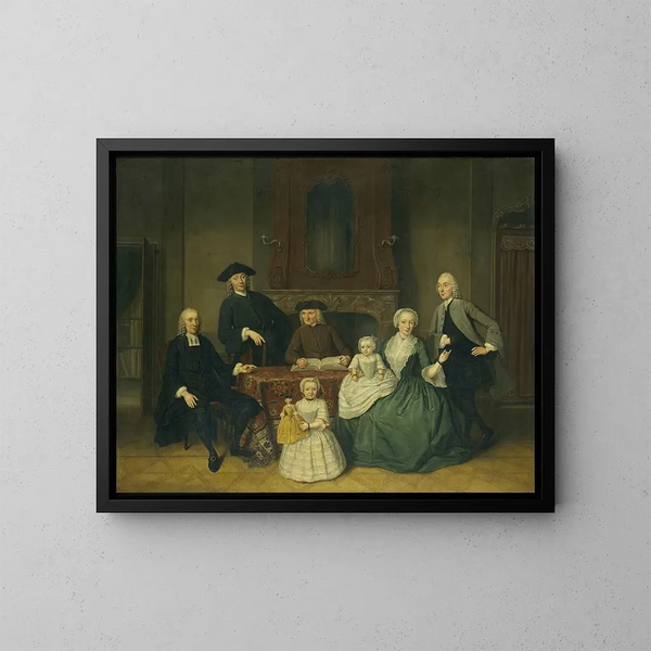 Portrait of the Brak family, Mennonites of Amsterdam - Tibout Regters — framed artwork on a wall