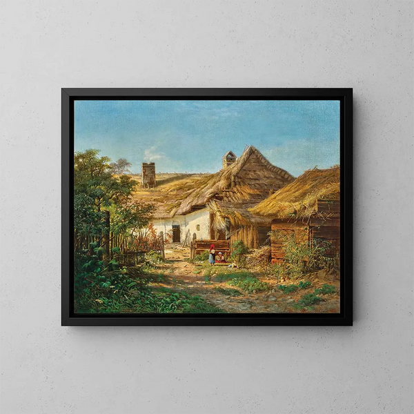 A farm - Tina Blau — framed artwork on a wall