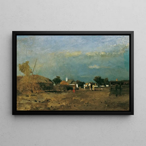 Paisaje en la Puszta Szolnok - Tina Blau — cuadro enmarcado en la pared
