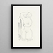 Nude Woman Bathing in Moonlight - Tinus van Doorn — framed artwork on a wall
