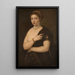Young girl in fur - Titian — framed artwork on a wall