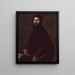Hombre sosteniendo una flauta - Tiziano — cuadro enmarcado en la pared