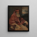 Portrait of Pope Paul III with Camauro - Titian — framed artwork on a wall
