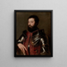 Portrait of a Man in Armor - Titian — framed artwork on a wall