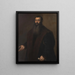 Portrait painting of the merchant and collector from Nuremberg Willibald Imhoff the Elder 1519-1580 - Titian — framed artwork on a wall