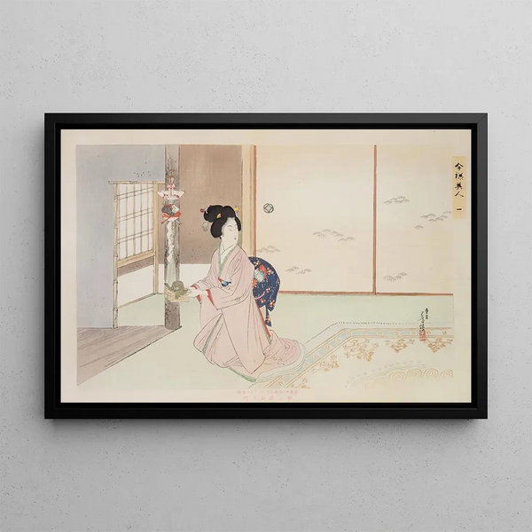 Kyiku imay bijin fzoku zen Pl01 - Toshikata Mizuno — framed artwork on a wall