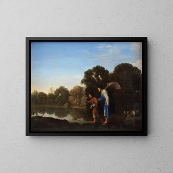 The Young Tobit and the Angel - Toussaint Gelton — framed artwork on a wall