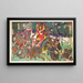 Japanese woodblock print - Toyohara Kunichika — framed artwork on a wall