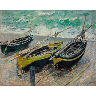 Trois bateaux de pêche - Claude Monet | Reproduction Tableau Décoration murale affiche copie
