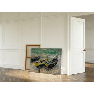 Trois bateaux de pêche - Claude Monet | Reproduction Tableau Décoration murale affiche copie
