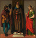 Tres santos Roch, Antoine abad y Lucía - Giovanni Battista Cima da Conegliano — vista de la obra