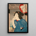 Una geisha de los años 1870 sentada en un barco - Tsukioka Yoshitoshi — cuadro enmarcado en la pared