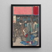 a police patrol preventing a rape in a cemetery - Tsukioka Yoshitoshi — framed artwork on a wall
