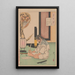 Akashi Gidayu writing his death poem before committing seppuku - Tsukioka Yoshitoshi — framed artwork on a wall