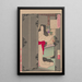 Akazome Emon contemplating the moon from his quarters - Tsukioka Yoshitoshi — framed artwork on a wall