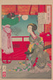 a Chinese beauty holding a stringed instrument - Tsukioka Yoshitoshi — artwork view