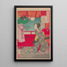 a Chinese beauty holding a stringed instrument - Tsukioka Yoshitoshi — framed artwork on a wall
