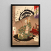 Danj Matsunaga Hisahide before his suicide - Tsukioka Yoshitoshi — framed artwork on a wall