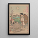 campesino celebrando la luna de otoño - Tsukioka Yoshitoshi — cuadro enmarcado en la pared