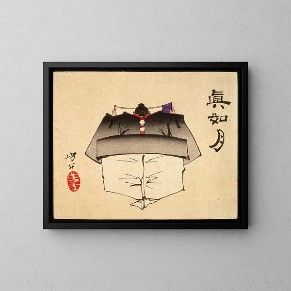 Fuwa Banzaemon en traje de Tanzen - Tsukioka Yoshitoshi — cuadro enmarcado en la pared