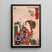 Geisha bajo los cerezos a las 15:00 - Tsukioka Yoshitoshi — cuadro enmarcado en la pared