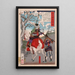 Hachimantar Yoshiie at Nakoso Barrier - Tsukioka Yoshitoshi — framed artwork on a wall