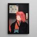 Hida no Tatewaki wearing a red wig - Tsukioka Yoshitoshi — framed artwork on a wall